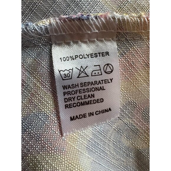 Audrey K NWOT Retro Multi-color Kaleidoscope Maxi Dress Zip-Front Size Medium - Picture 10 of 14